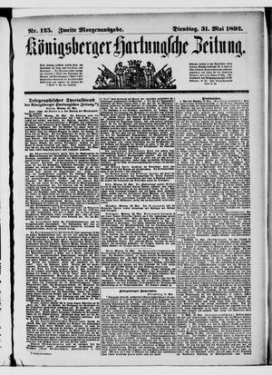 Königsberger Hartungsche Zeitung on May 31, 1892