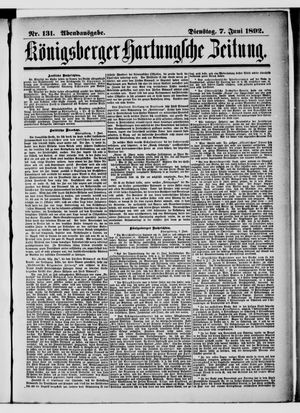 Königsberger Hartungsche Zeitung vom 07.06.1892