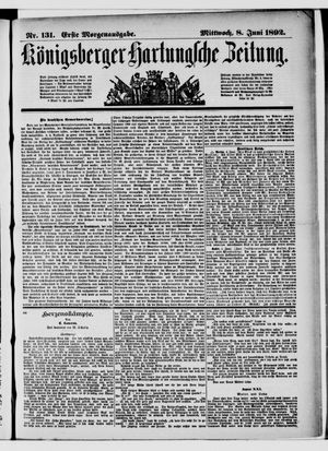 Königsberger Hartungsche Zeitung on Jun 8, 1892
