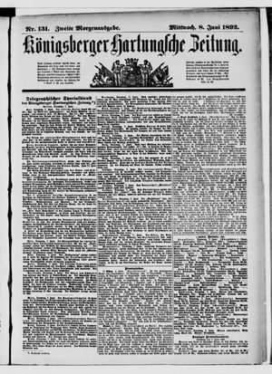 Königsberger Hartungsche Zeitung on Jun 8, 1892