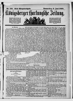 Königsberger Hartungsche Zeitung vom 09.06.1892