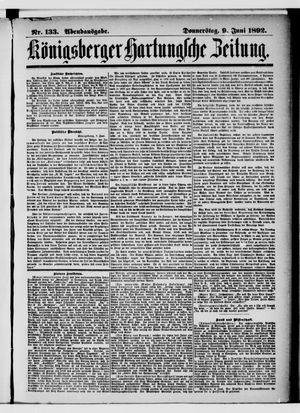 Königsberger Hartungsche Zeitung vom 09.06.1892