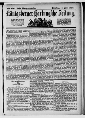 Königsberger Hartungsche Zeitung on Jun 14, 1892