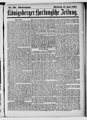 Königsberger Hartungsche Zeitung on Jun 15, 1892