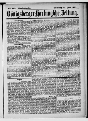 Königsberger Hartungsche Zeitung vom 21.06.1892