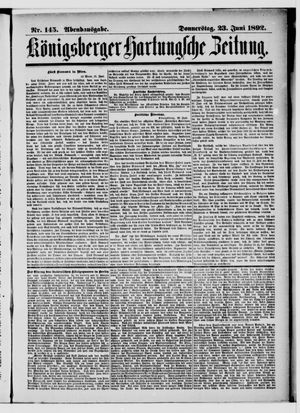 Königsberger Hartungsche Zeitung on Jun 23, 1892