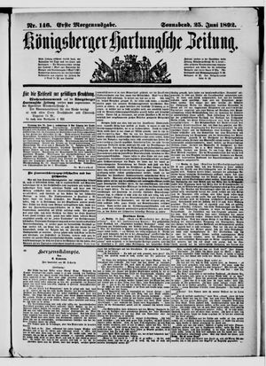 Königsberger Hartungsche Zeitung vom 25.06.1892