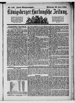 Königsberger Hartungsche Zeitung vom 29.06.1892