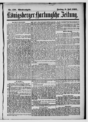 Königsberger Hartungsche Zeitung vom 08.07.1892