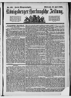 Königsberger Hartungsche Zeitung vom 13.07.1892