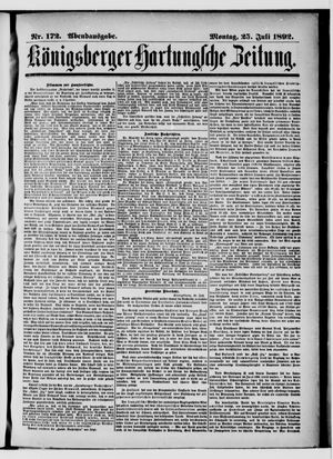 Königsberger Hartungsche Zeitung on Jul 25, 1892