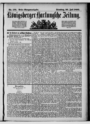 Königsberger Hartungsche Zeitung on Jul 26, 1892