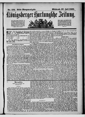 Königsberger Hartungsche Zeitung vom 27.07.1892
