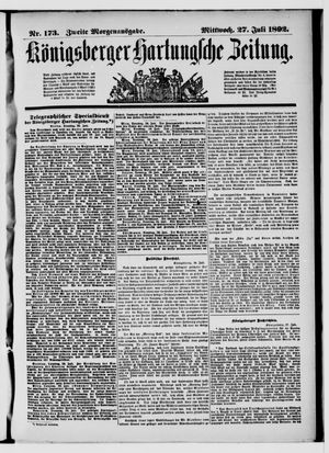 Königsberger Hartungsche Zeitung vom 27.07.1892