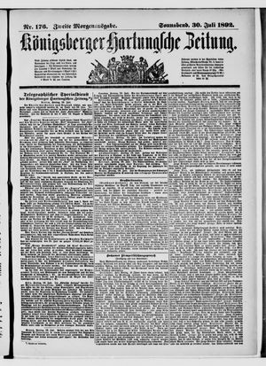 Königsberger Hartungsche Zeitung vom 30.07.1892