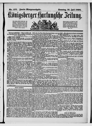 Königsberger Hartungsche Zeitung vom 31.07.1892