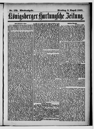 Königsberger Hartungsche Zeitung on Aug 2, 1892