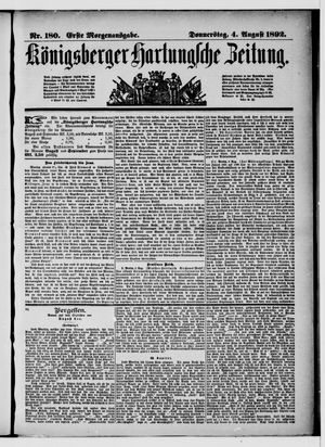 Königsberger Hartungsche Zeitung vom 04.08.1892