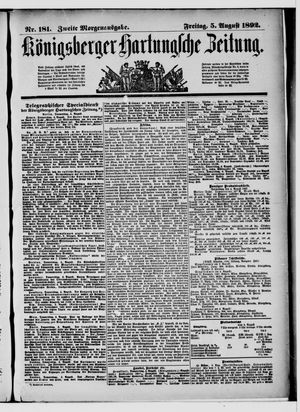 Königsberger Hartungsche Zeitung vom 05.08.1892
