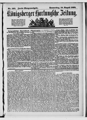 Königsberger Hartungsche Zeitung vom 18.08.1892