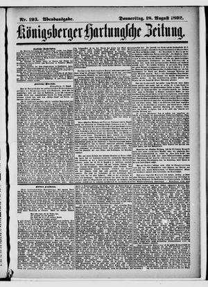 Königsberger Hartungsche Zeitung vom 18.08.1892