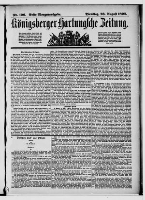 Königsberger Hartungsche Zeitung vom 23.08.1892