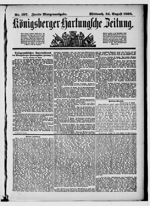 Königsberger Hartungsche Zeitung vom 24.08.1892