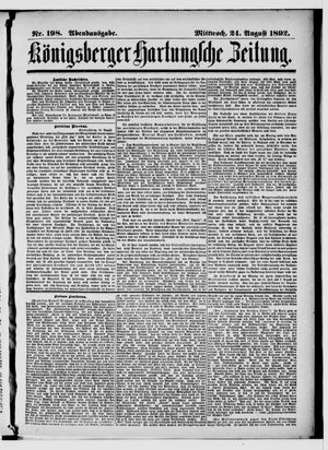 Königsberger Hartungsche Zeitung vom 24.08.1892