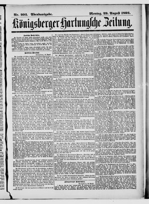 Königsberger Hartungsche Zeitung vom 29.08.1892