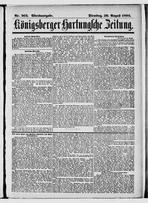 Königsberger Hartungsche Zeitung vom 30.08.1892