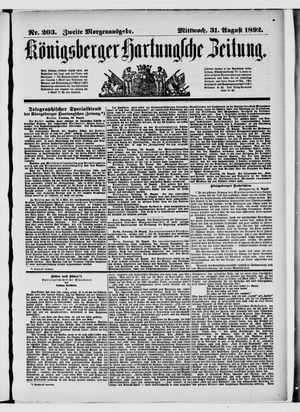 Königsberger Hartungsche Zeitung vom 31.08.1892