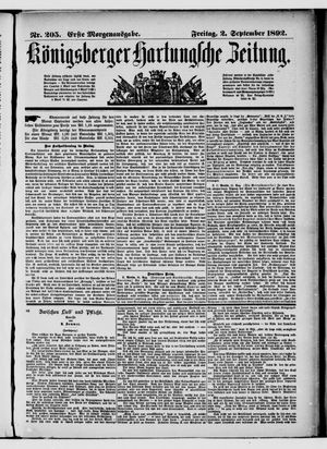 Königsberger Hartungsche Zeitung vom 02.09.1892