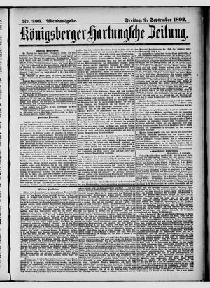 Königsberger Hartungsche Zeitung vom 02.09.1892