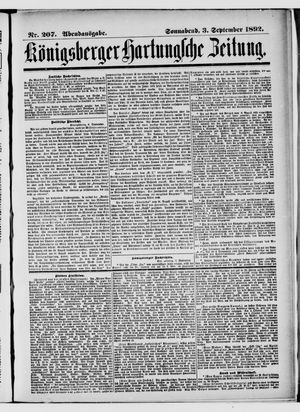 Königsberger Hartungsche Zeitung vom 03.09.1892