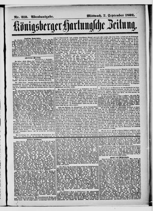 Königsberger Hartungsche Zeitung vom 07.09.1892