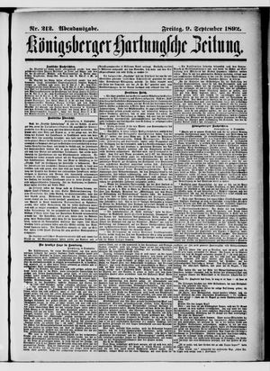 Königsberger Hartungsche Zeitung vom 09.09.1892