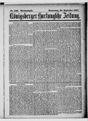 Königsberger Hartungsche Zeitung vom 29.09.1892