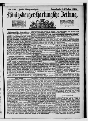 Königsberger Hartungsche Zeitung vom 08.10.1892