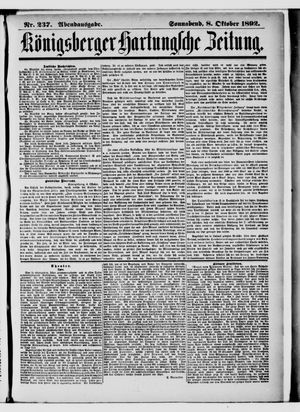 Königsberger Hartungsche Zeitung vom 08.10.1892