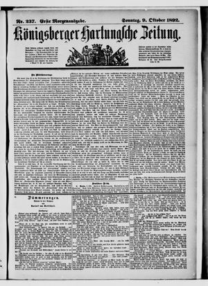 Königsberger Hartungsche Zeitung on Oct 9, 1892