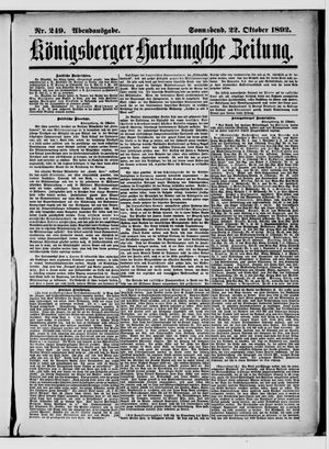 Königsberger Hartungsche Zeitung vom 22.10.1892