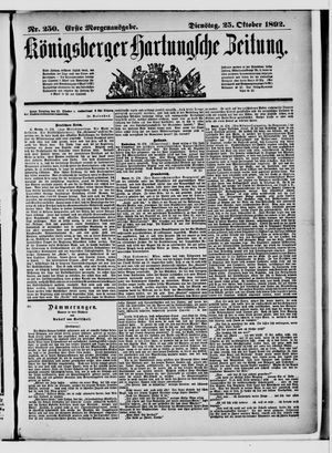 Königsberger Hartungsche Zeitung on Oct 25, 1892