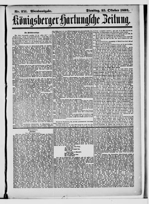Königsberger Hartungsche Zeitung on Oct 25, 1892