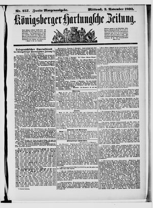 Königsberger Hartungsche Zeitung vom 02.11.1892