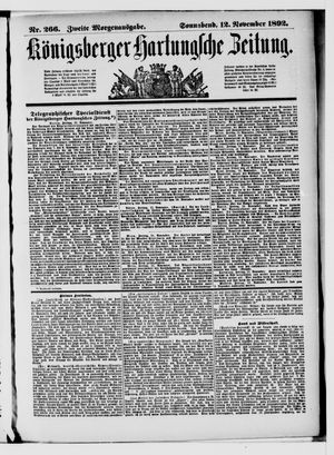 Königsberger Hartungsche Zeitung vom 12.11.1892