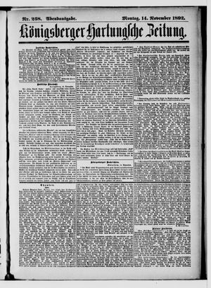 Königsberger Hartungsche Zeitung vom 14.11.1892