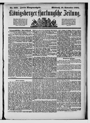 Königsberger Hartungsche Zeitung vom 16.11.1892