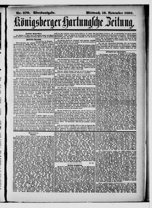 Königsberger Hartungsche Zeitung vom 16.11.1892