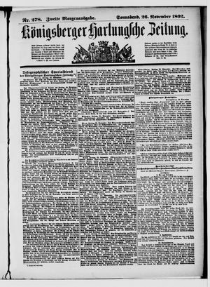 Königsberger Hartungsche Zeitung vom 26.11.1892