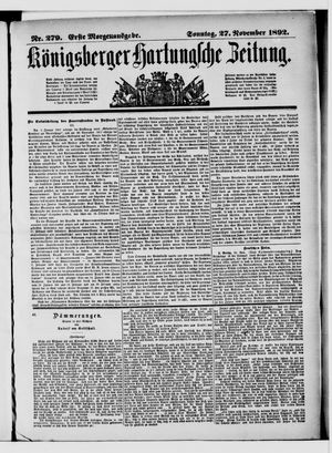 Königsberger Hartungsche Zeitung vom 27.11.1892